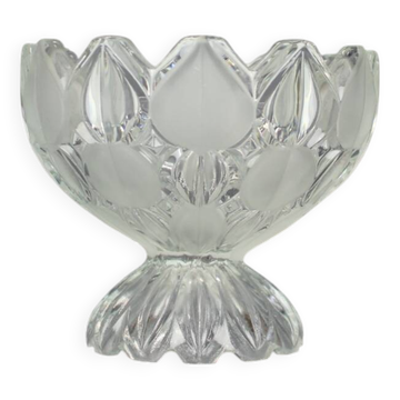 Large Tulip Collection Pressed Glass Bowl, Czechoslovakia, 1957s