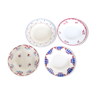 4 mixed deep plates, Moulin des Wolves, Luneville, Badonviller