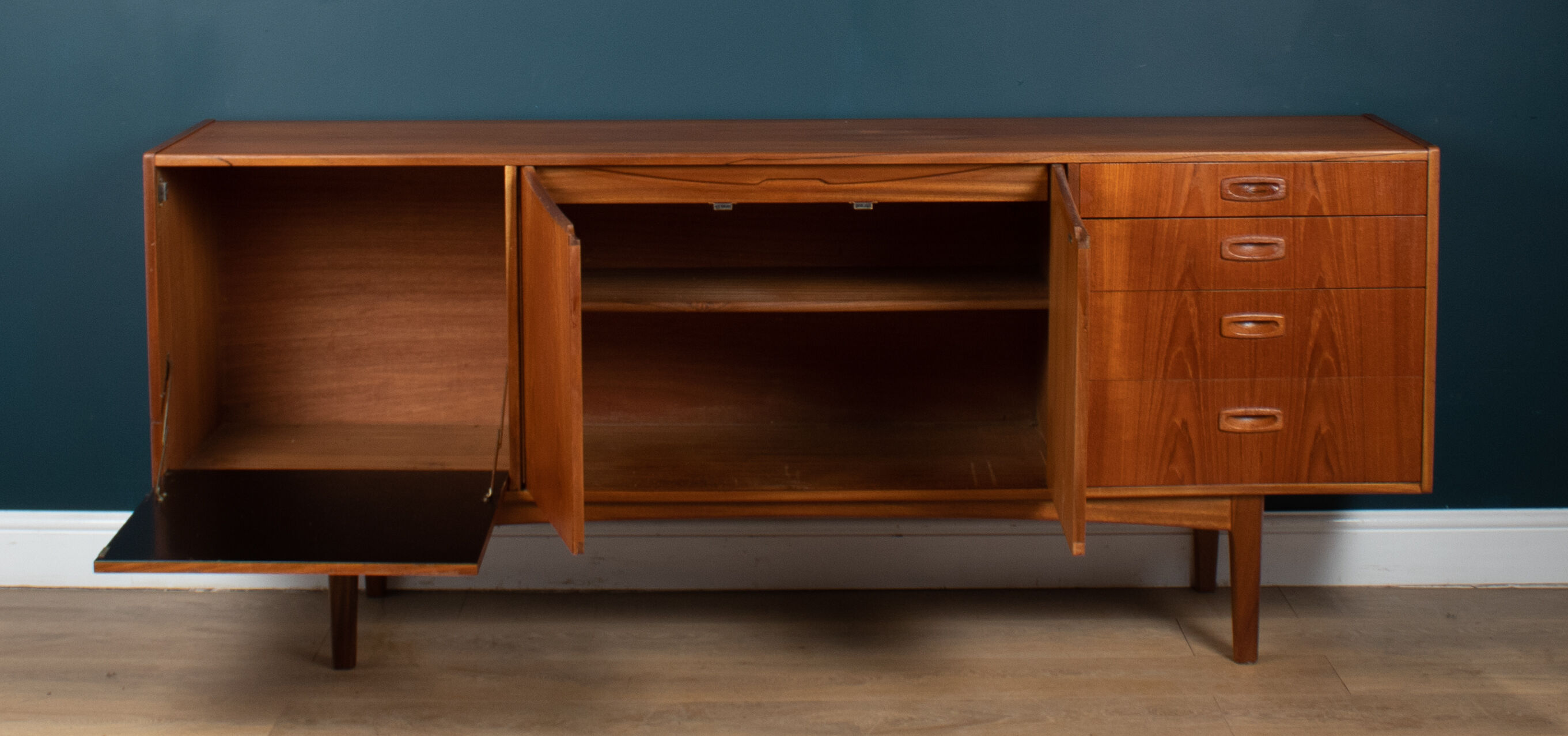 Retro Teak 1960s Long Danish Style Mid Century Sideboard