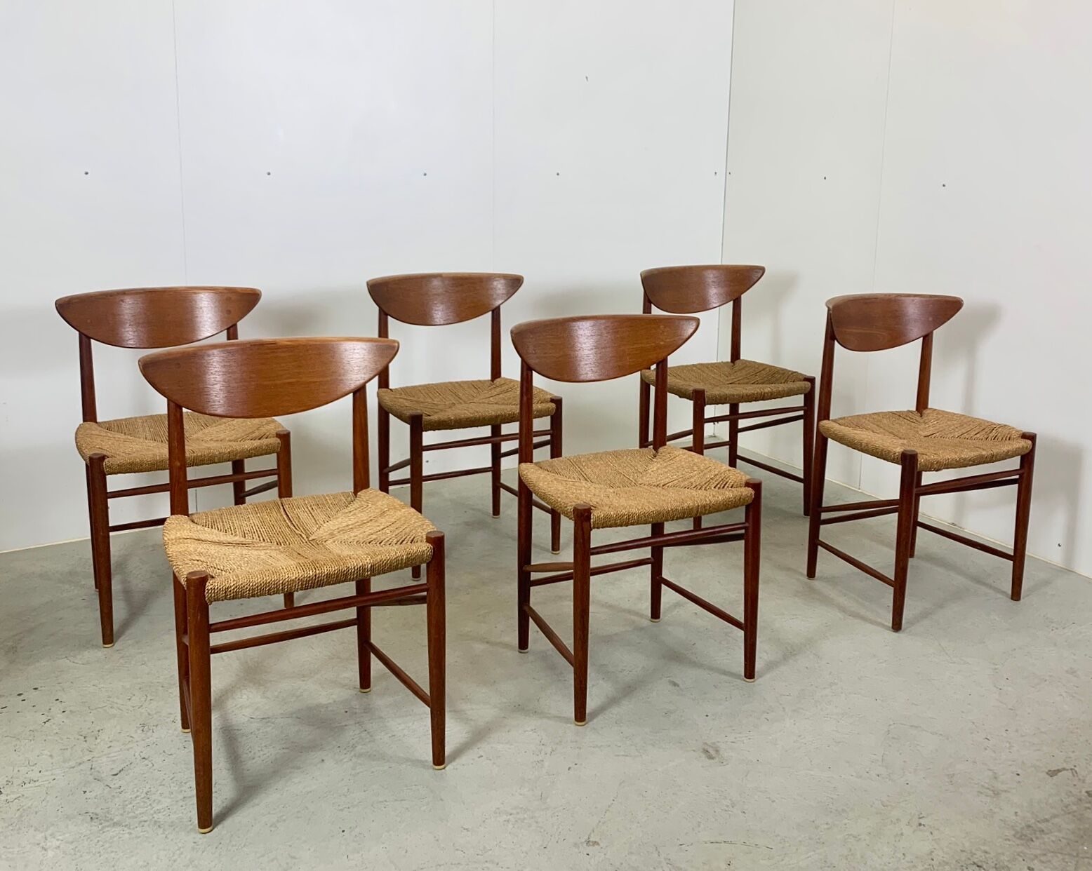 Teak dining chairs model 316 by Peter Hvidt & Orla Mølgaard Nielsen for Søborg Mobler