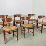 Teak dining chairs model 316 by Peter Hvidt & Orla Mølgaard Nielsen for Søborg Mobler