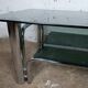 Chrome coffee table with double smoked glass top, 1970s