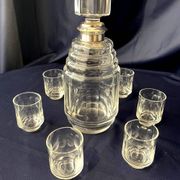 1930s-1940s liquor service in glass and silver metal