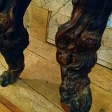 Brutalist tripod stool made from vine stock