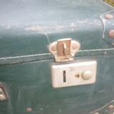 Green cardboard suitcase