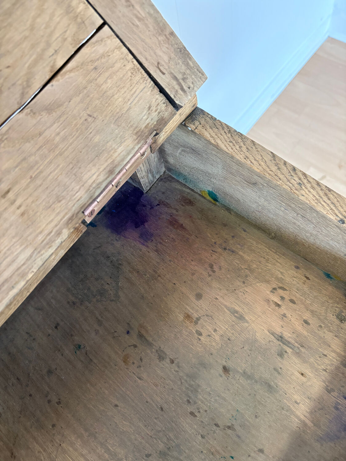 Solid oak school desk