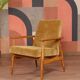 Scandinavian armchair golden velvet design by H.Lis