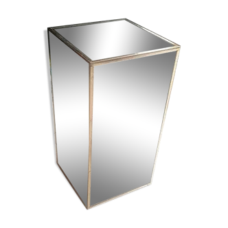 Old column vintage table 1970 in mirror and brass