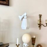Wall lamp in earthenware and white opaline