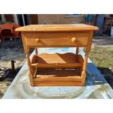 Bedside table, oak magazine rack