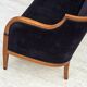1950s, Danish art deco 2-seater sofa, ash wood, furniture velour.
