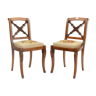 Pair of back chairs with braces