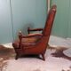 Particularly sturdy library armchair with studs - armchair
