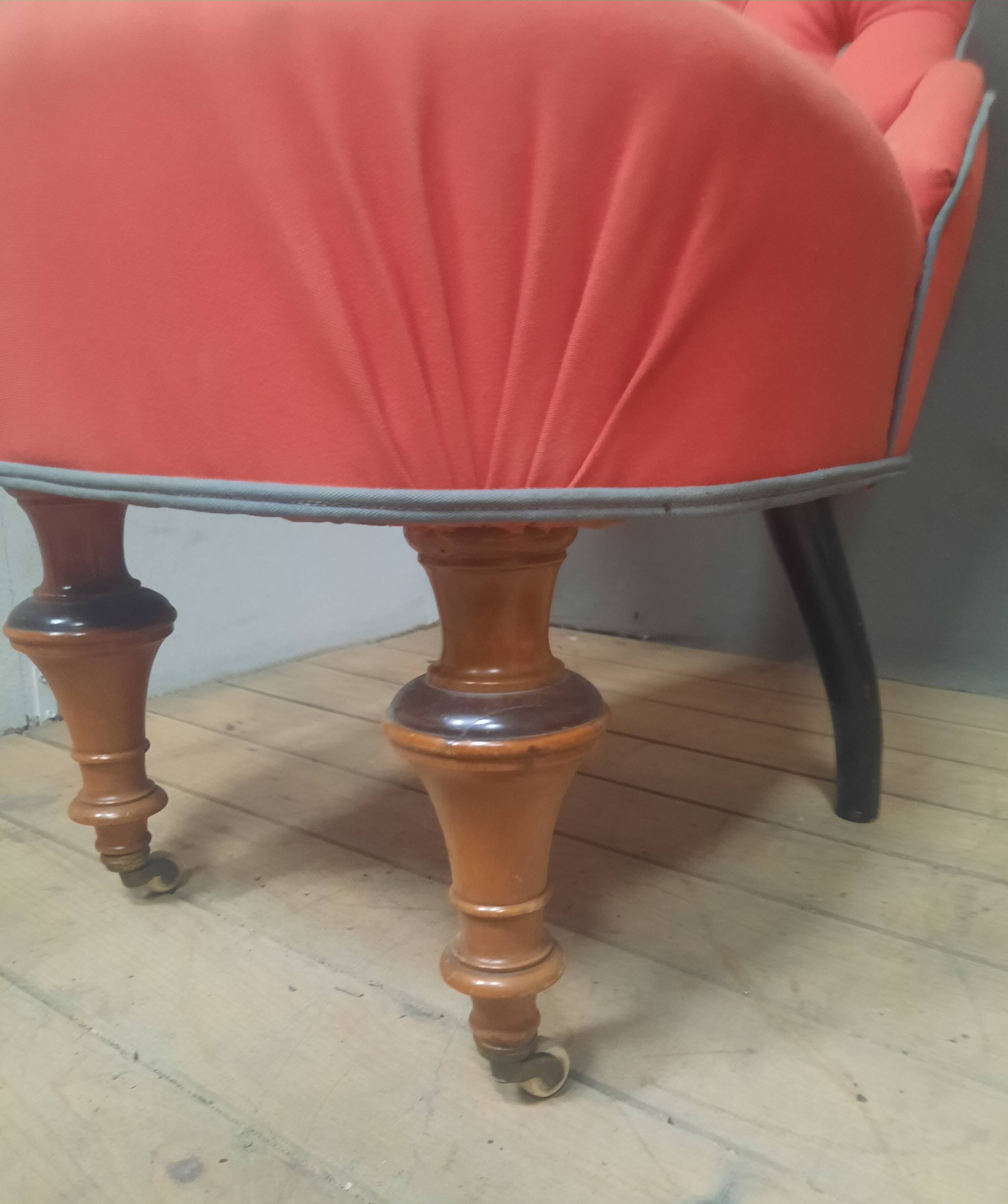 Pair of upholstered toad chairs