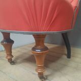 Pair of upholstered toad chairs