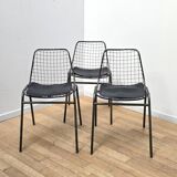 Set of 3 Jali industrial chairs