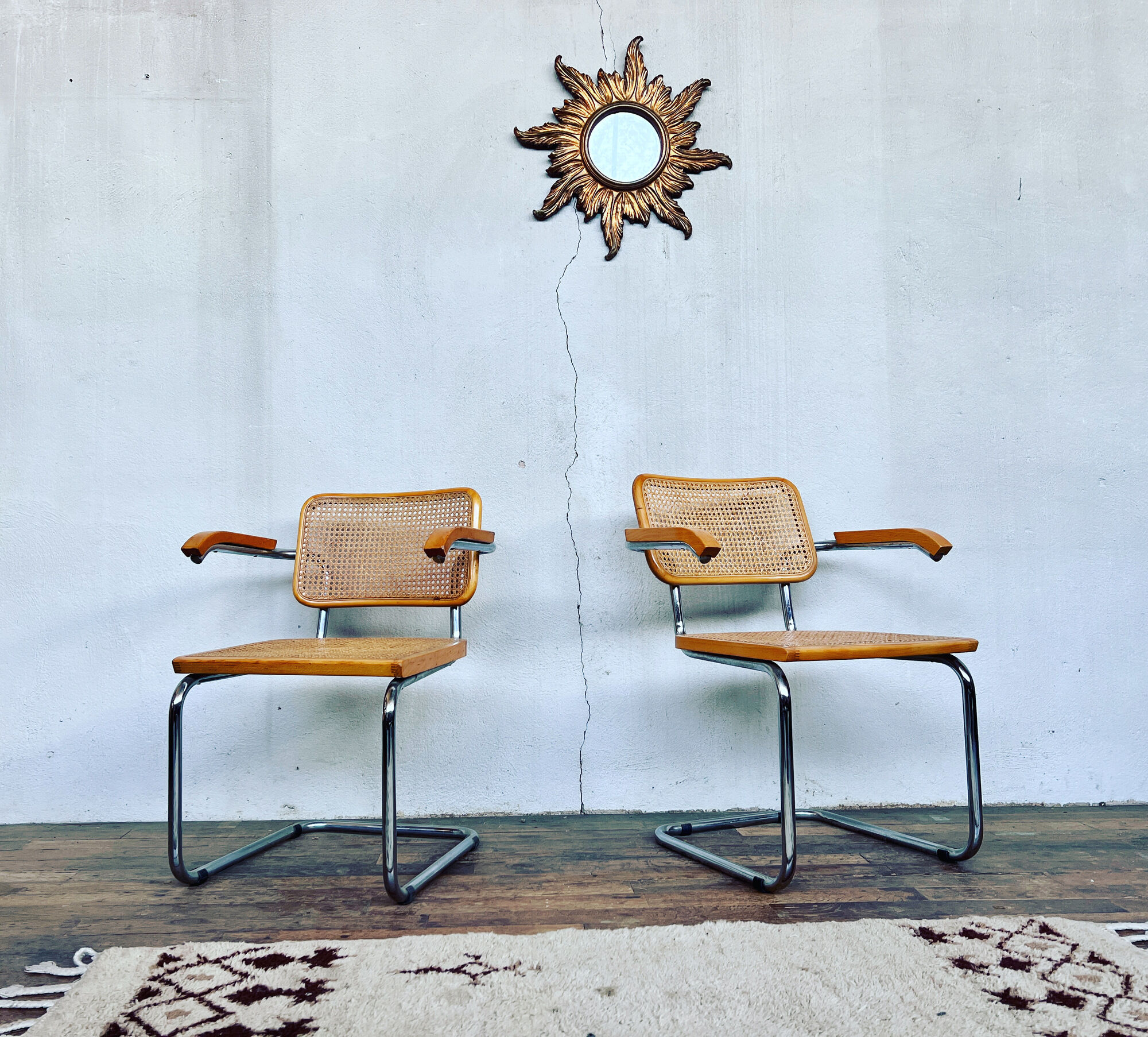 Pair of armchairs Marcel Breuer b32 S64 cessa made in italy vintage