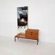 Mid-century teak hall way cabinet with mirror, The Netherlands 1950's
