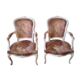 Paire de fauteuils cabriolet style Louis XV