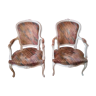 Pair of Louis XV style convertible armchairs
