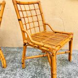 Lot of 2 bamboo chairs