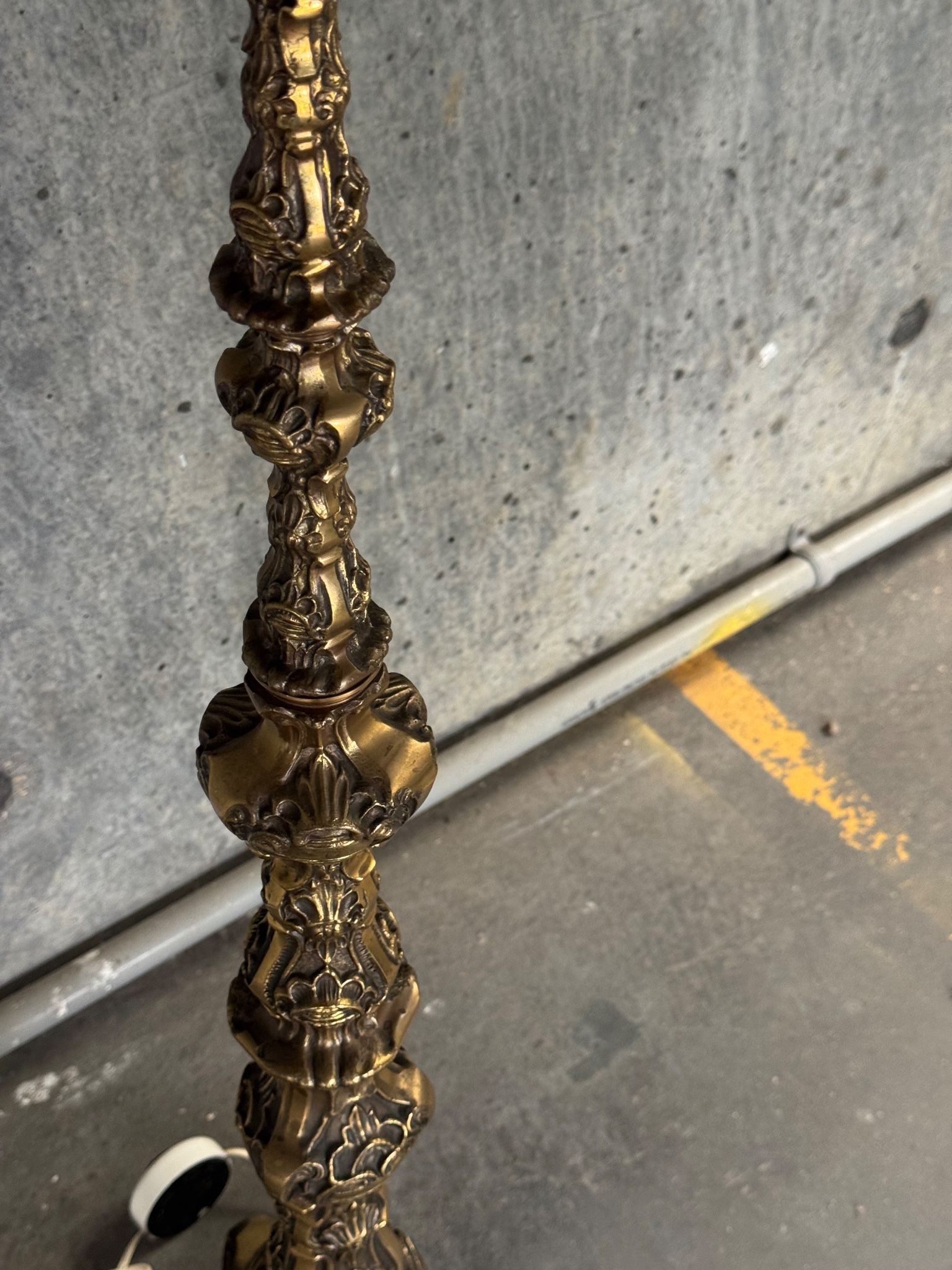 Vintage Boroque Style Brass Floor Lamp