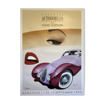 Affiche Concours automobiles classiques par Razzia - Grand Format - Signé par l'artiste - On linen