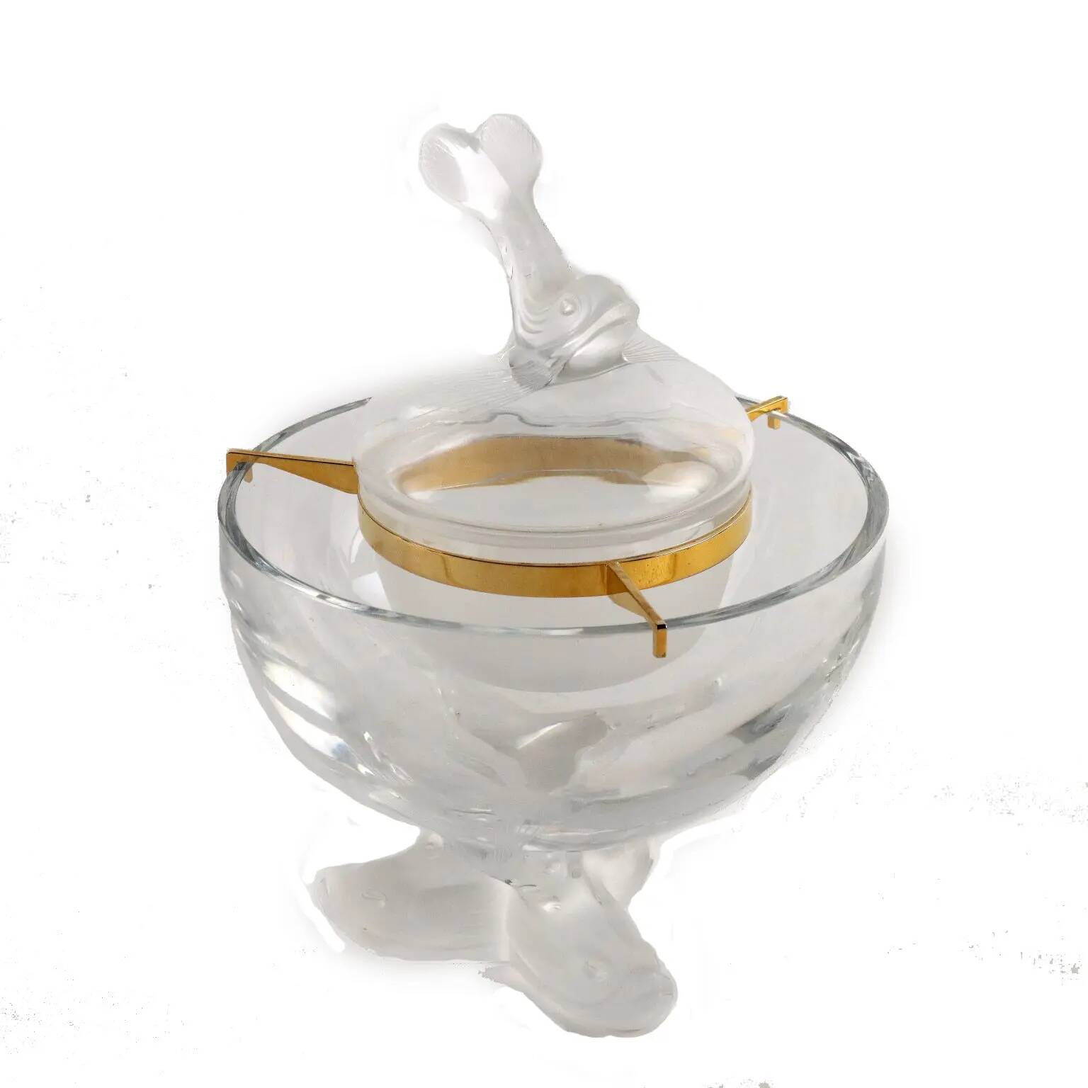 Coupe à caviar vintage Lalique en cristal, France, XXe siècle
