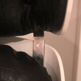 Space Age Lounge Chair, White Lacquer, Leather, Reptile Look, Germany, 1970s