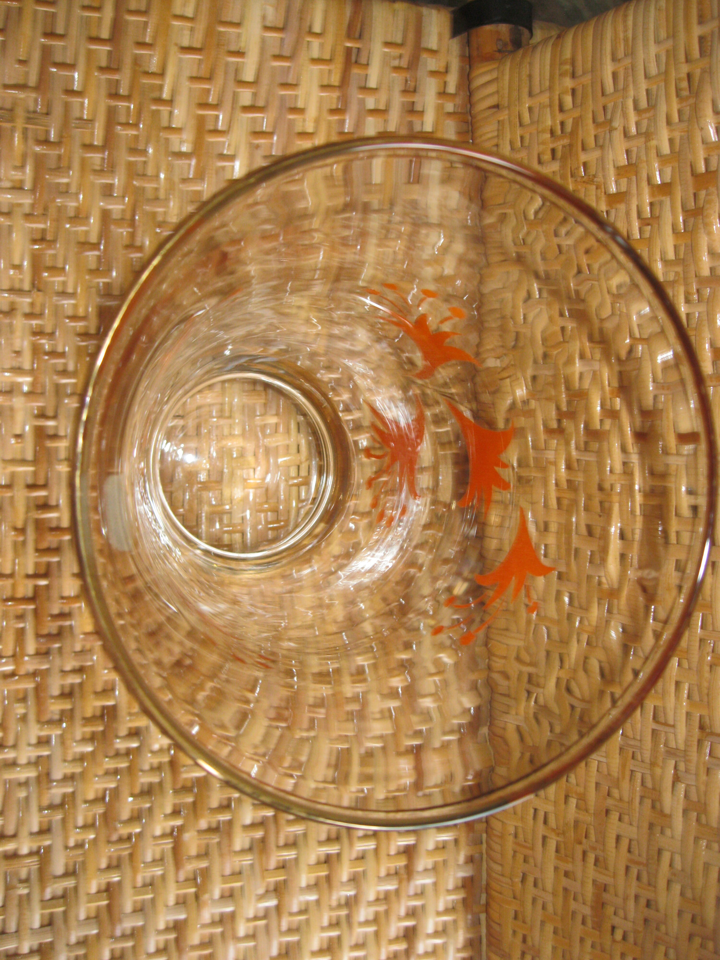 Antique crystal and orange granite vase