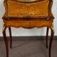 Secretary Bonheur du Jour Louis XV in rosewood and walnut 1870-1900