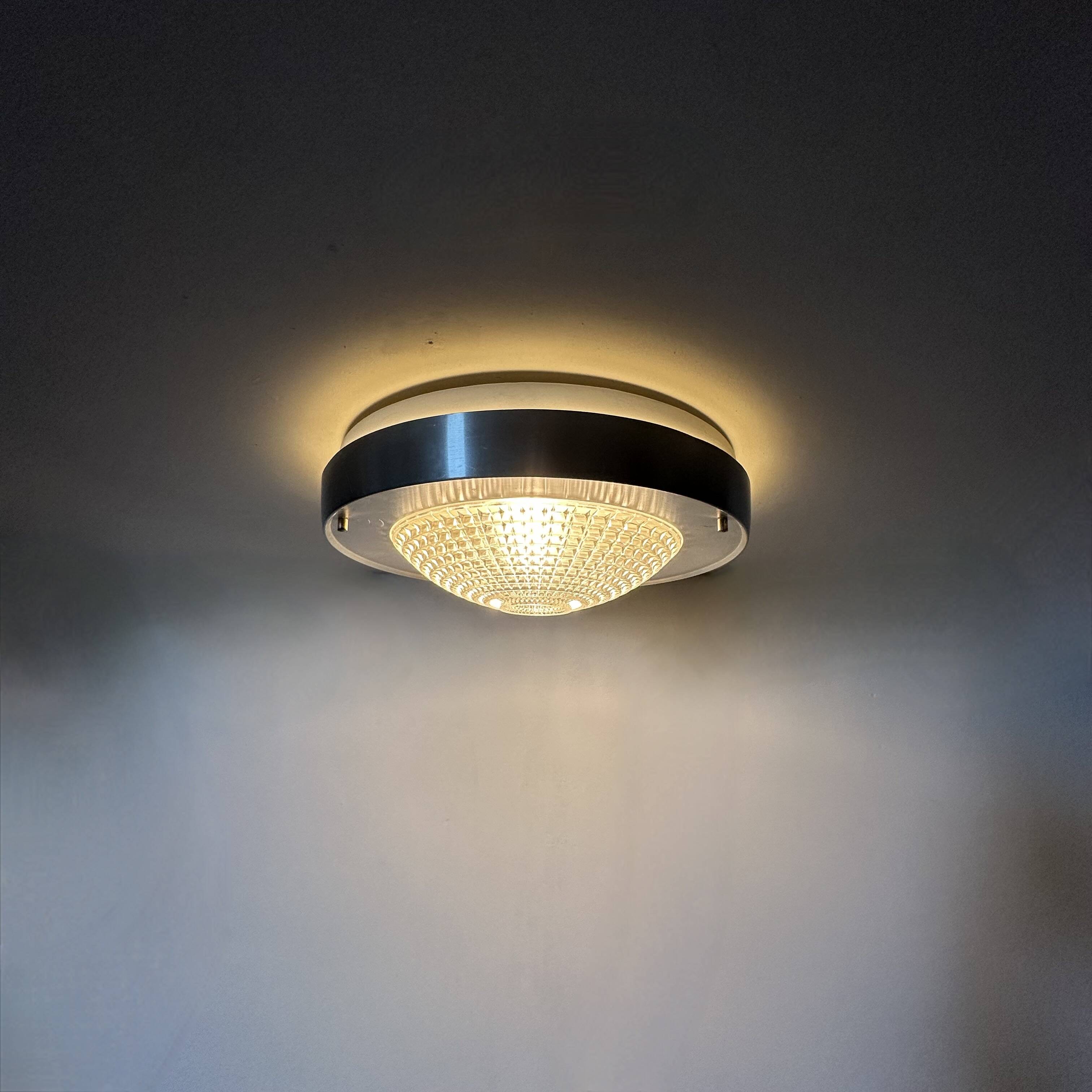 Raak Flush mount ceiling lamp B-1043 , 1970s Ufo space age