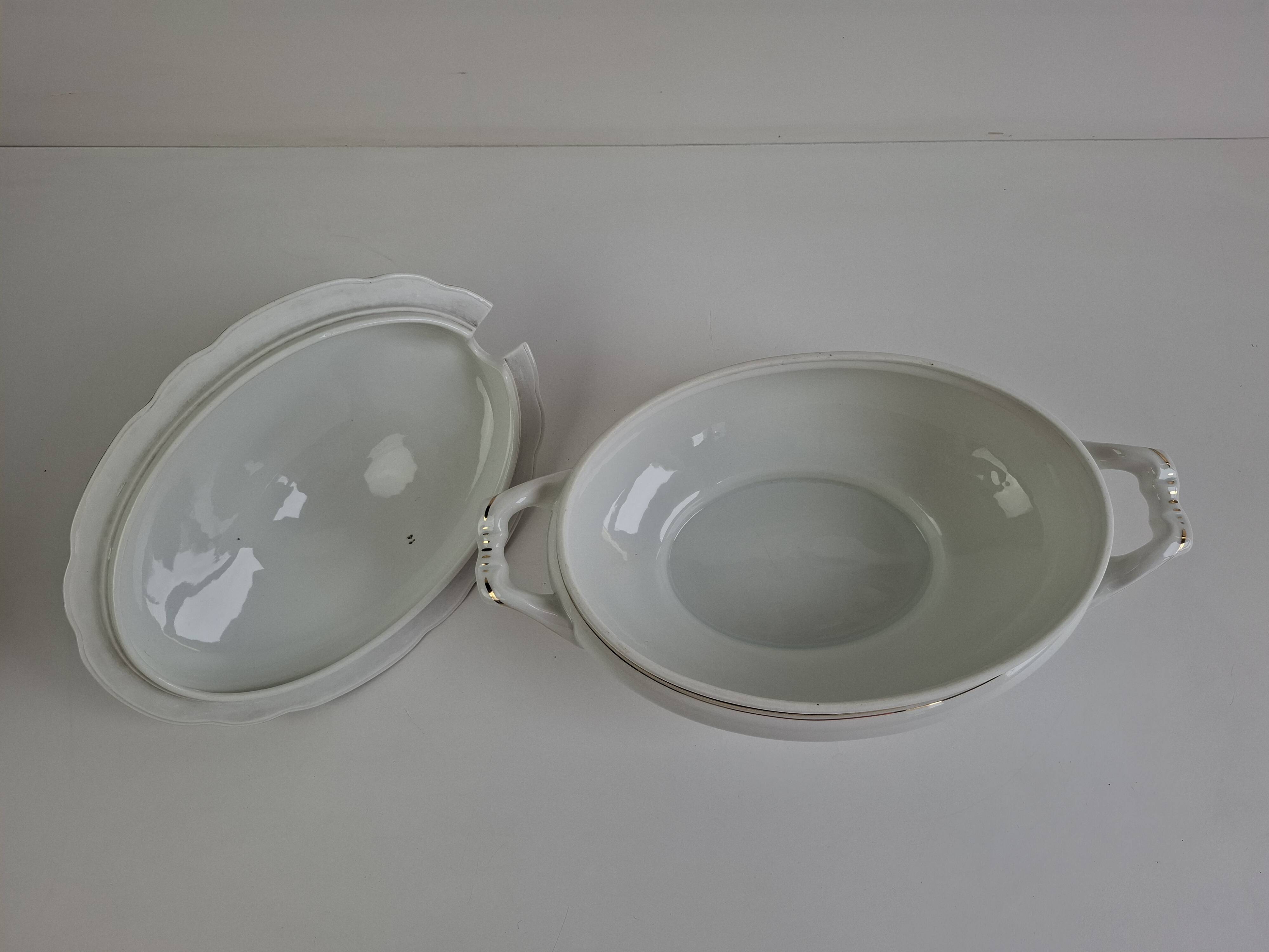 Soupière en porcelaine Art Déco tchécoslovaque des années 1930 par Duchcov Eduard Eichler