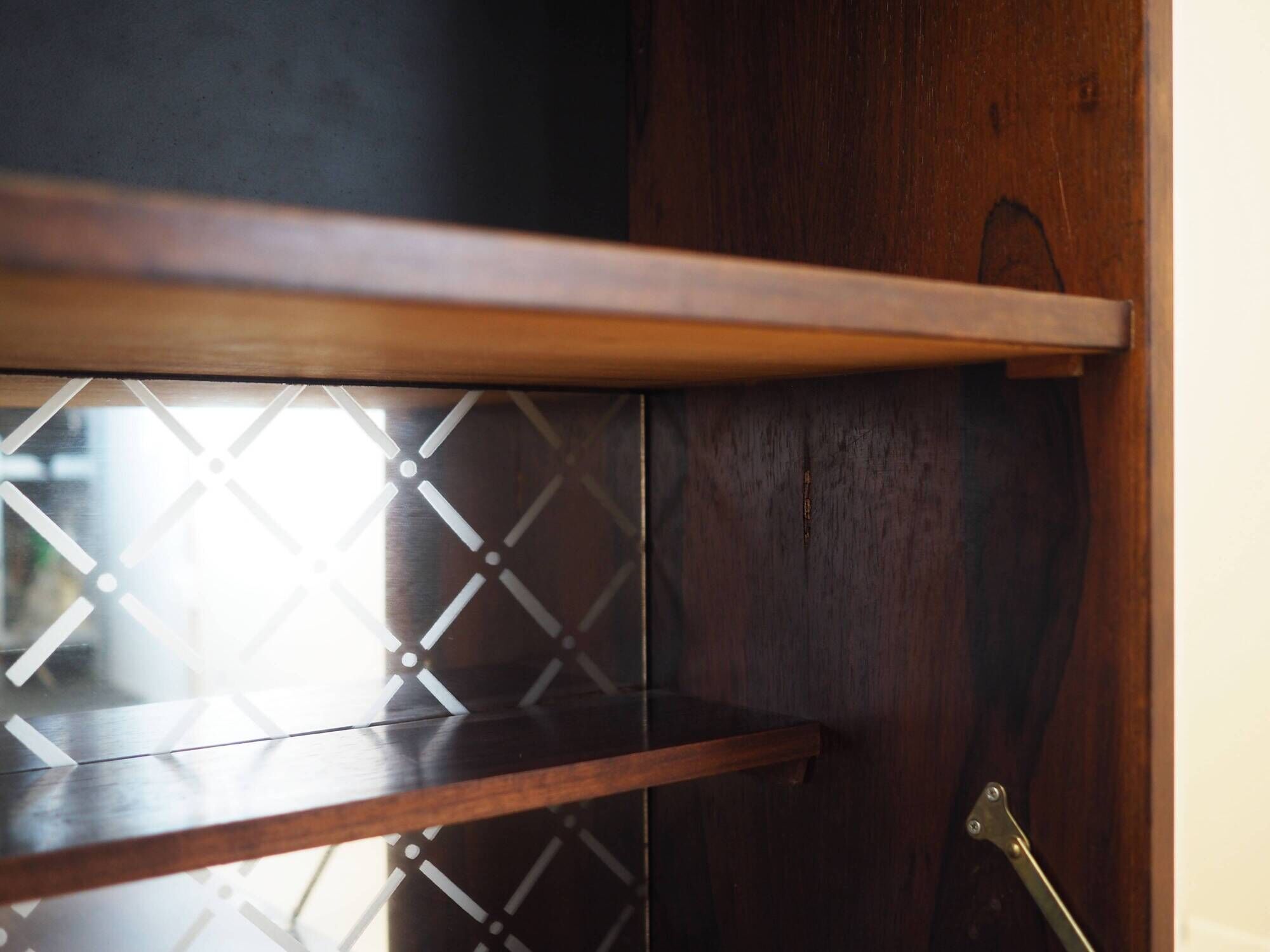 Bookcase with bar cabinet, rosewood veneer, Denmark, 1970s