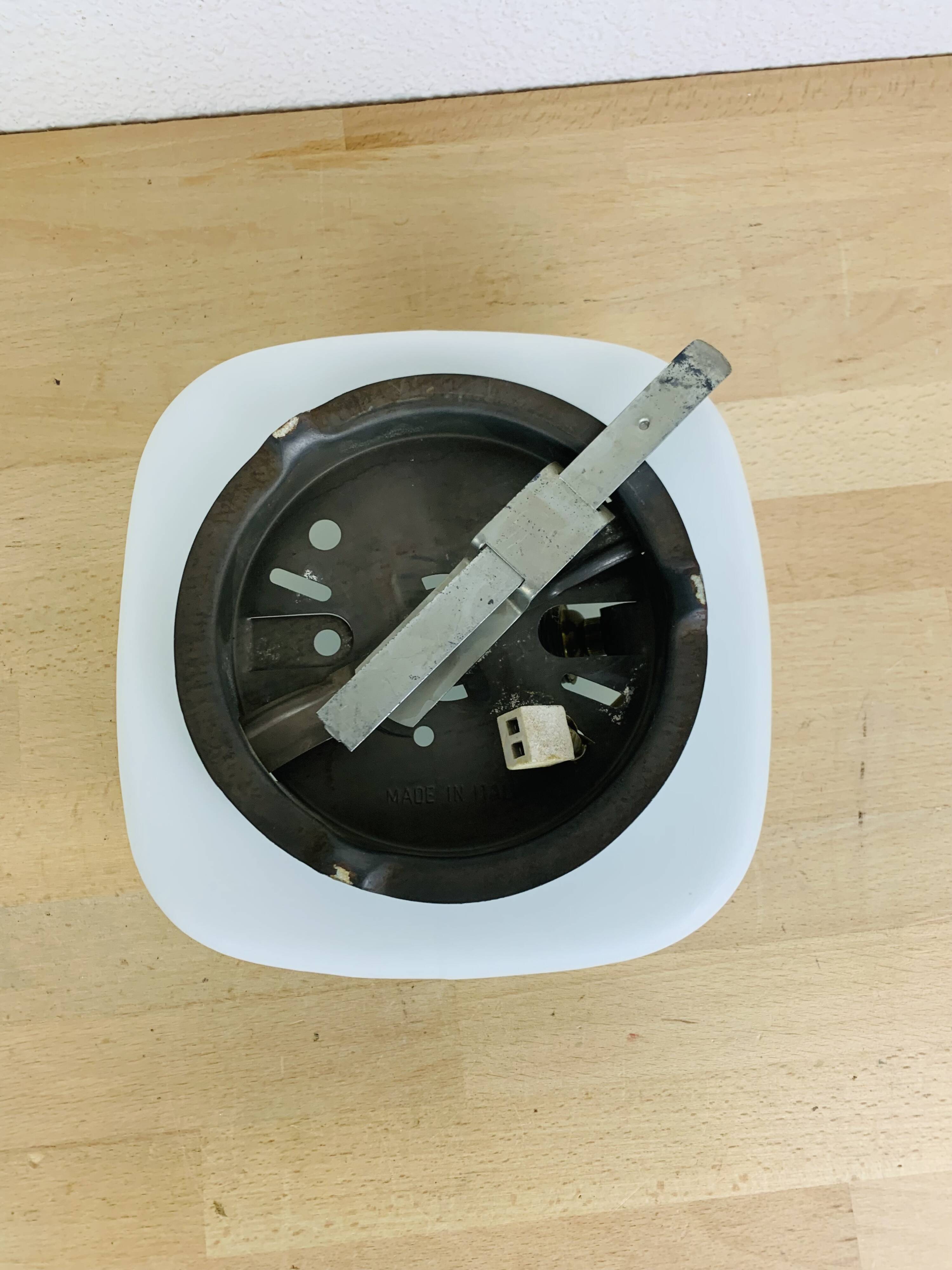 Vintage square opaline wall lamp, Italy, 1960