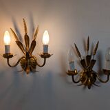 Pair of wheat ear wall lights