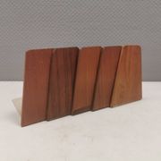 5 vintage bookends from the 1960s, teak with metal feet by Kai Kristiansen