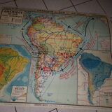 Ancient school map South America