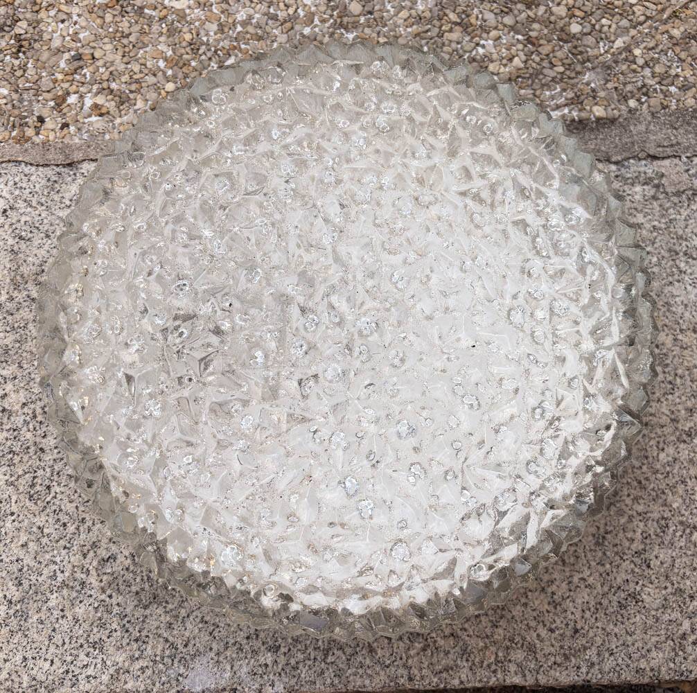 Holophane ceiling light in prismatic glass – 1960s industrial design