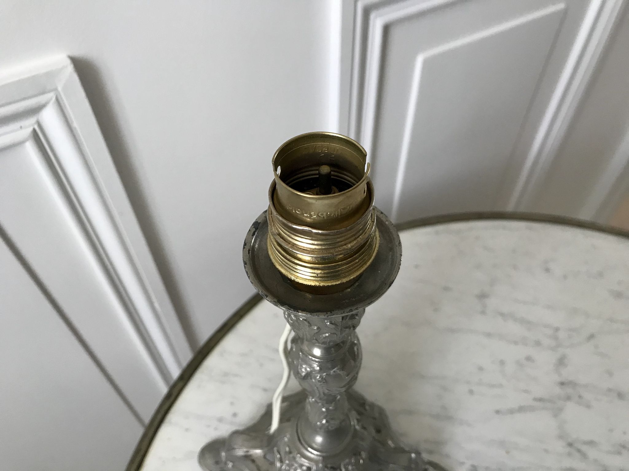 20s chrome brass candlelight legs