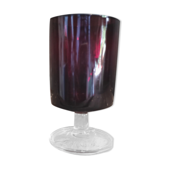 Verre d’eau français vintage de Luminarc en rouge rubis