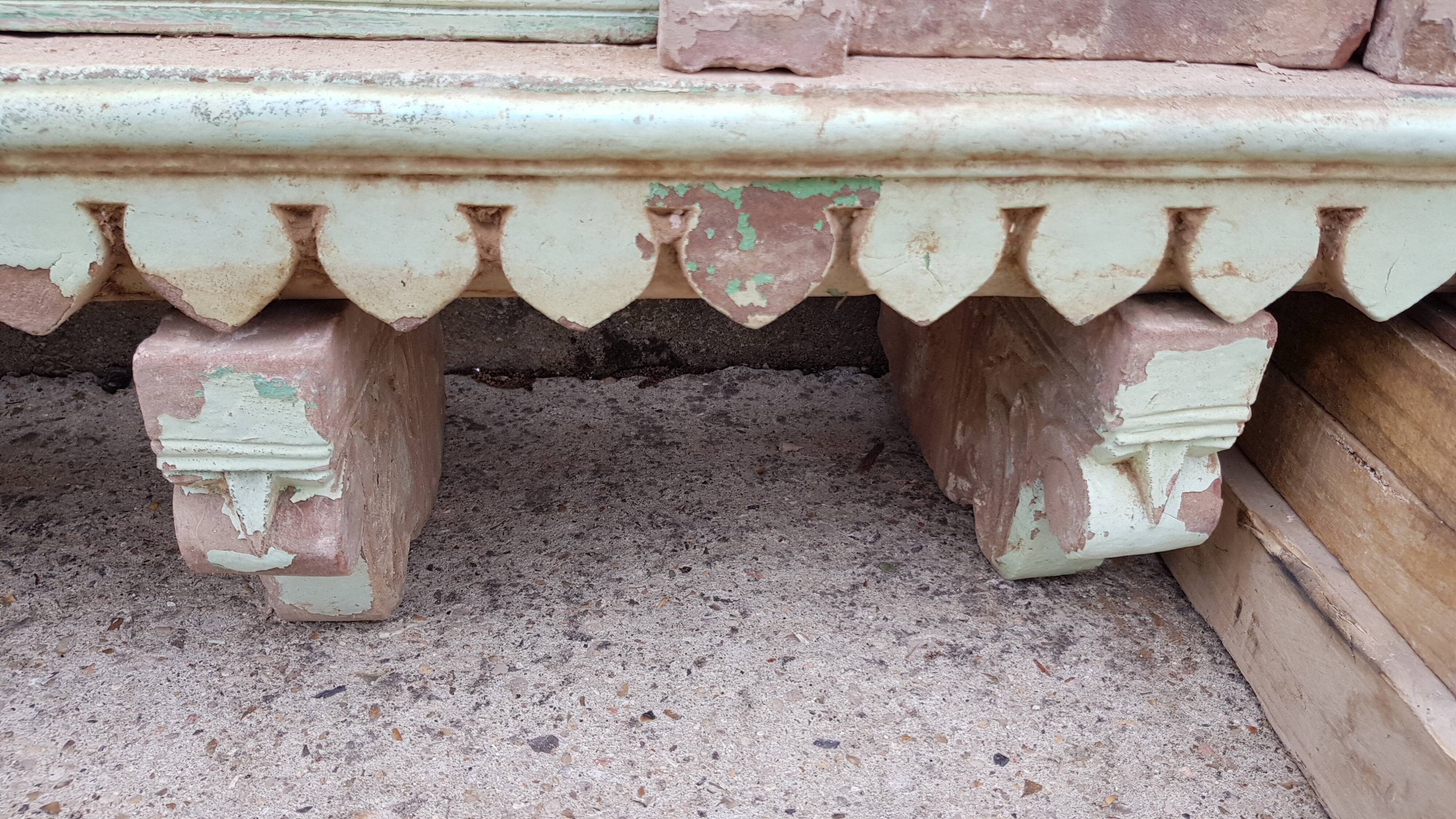 Fully hand-carved stone window with mirror