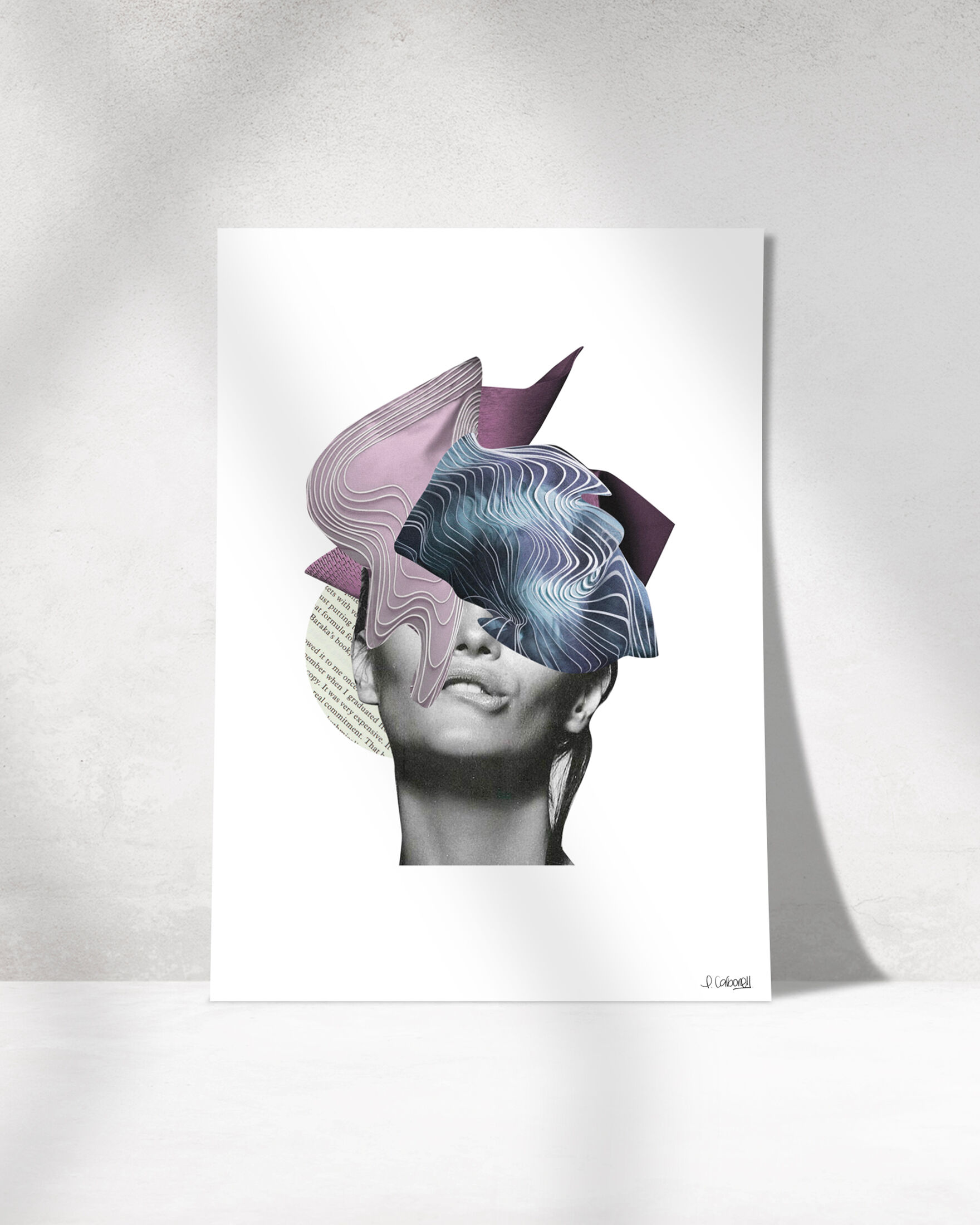 Collage print, Purple drama