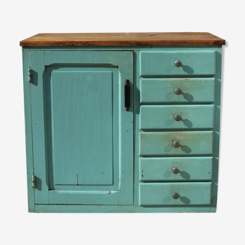 Kitchen buffet, blue patina, 1960