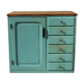 Buffet de cuisine, patine bleue, 1960