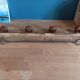 Coat rack wood 4 hooks patinated deco