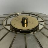 Large Hollywood regency midcentury Capiz and brass table lamp, 1960s