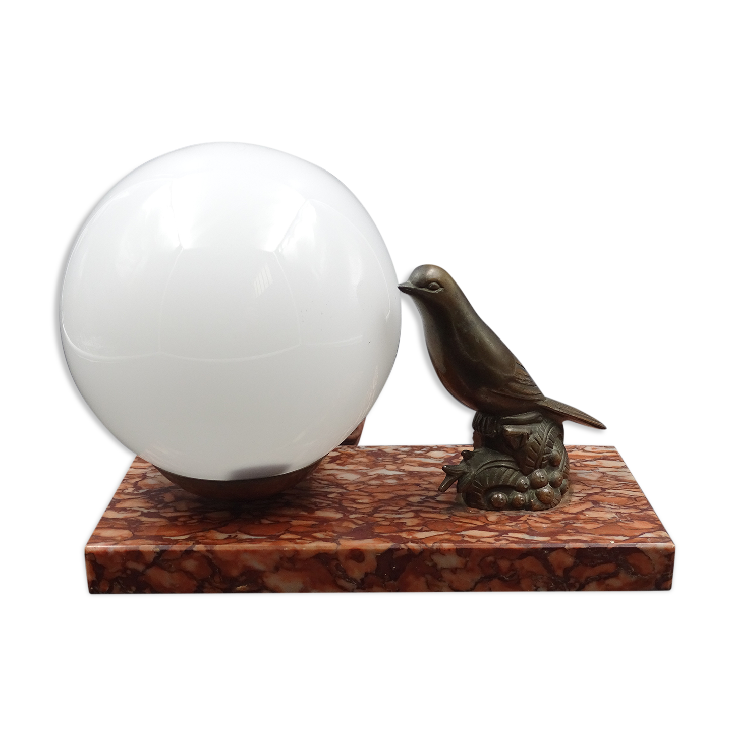 Table lamp "the little bird", marble base, circa 1950