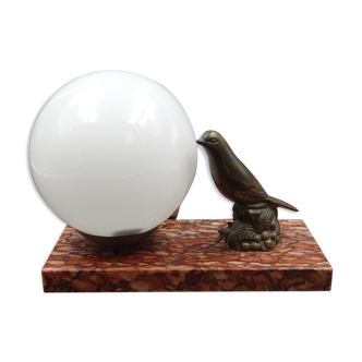 Table lamp "the little bird", marble base, circa 1950