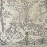 The preaching of Saint John the Baptist Rare three virgins and child golden number